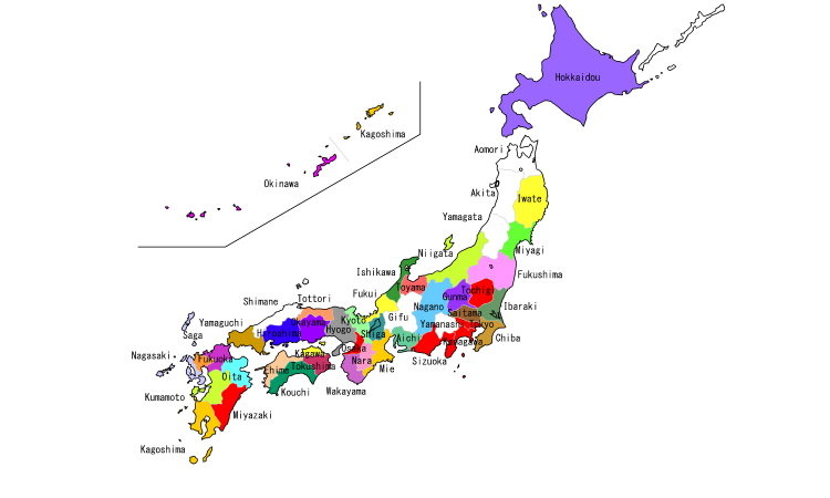  - Japan prefecture map